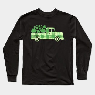 St Patrick's Day Shamrock Clover Truck Long Sleeve T-Shirt
